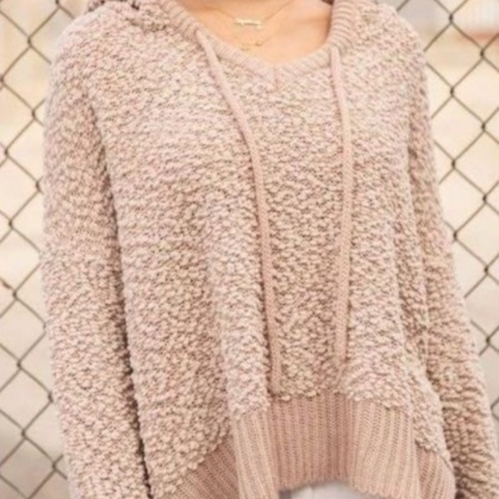 Cream Popcorn Hoodie Pullover